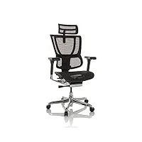 hjh office chaise de bureau ergohuman slim i filet fauteuil de bureau ergonomique avec soutien lombaire flexible, noir, 652288
