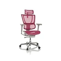 hjh office chaise de bureau ergohuman slim i g fauteuil de bureau ergonomique avec soutien lombaire flexible, rose, 652294