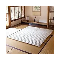 emoor lit à lattes en bois de type pliable double taille (140 x 197 cm) franco-tower pour matelas futon de sol japonais, paulownia non peint, literie de sommeil invité tatami mat
