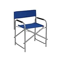 baroni home chaise de régie, chaise metteur en scène pliable en acier, fauteuil de réalisateur ergonomique, chaise de plage, mer et camping en toile, 56x44x76 cm, bleu
