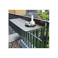 faxioawa table suspendue marron balcon table suspendue pliante pour garde-corps，hauteurs réglables terrasse créative table de jardin terrasse tables d'appoint extérieures (taille : 120x37cm)