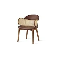 jqual chaise salle a manger chaises de salle à manger en rotin nordique en bois semi-fermé chaise arrière luxe confortable jardin relaxant chaise design meubles vintage chaise de cuisine