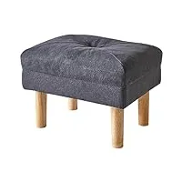 ymyny petit pouf ottoman, chaise avec siège rembourré en Éponge, repose-pieds, tabouret bas en bois pour chambre à coucher, salon, entrée, 40×29×32cm, noir gris hbd023bg