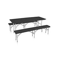 strattore ensemble table banc de jardin en plastique traiteur pliante table buffet picnic plateau camping pliable avec poignée en noir