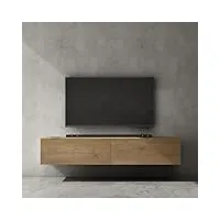 sogood meuble tv bas 160x40,2x30cm armoire tv marron clair table de télévision salon avec 2 portes meuble tv suspendu fernsehschrank02