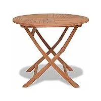 lapooh table pliable de jardin 85x76 cm bois de teck solide,outdoor dining table，table ronde jardin exterieur,table de jardin en resine