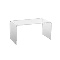 vevor table basse en acrylique table d'appoint 813 x 401 x 414 mm bout de canapé en acrylique de 20 mm d’Épaisseur charge maximale de 50 kg grande table de salon rangement pour chambre balcon café
