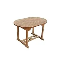 beneffito salento - table de jardin en teck - ovale et extensible - table de jardin 120cm à 170cm de long - 6 personnes