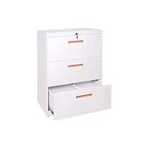 décoshop26 armoire de bureau rangement en acier a4 tiroirs verrouillable 103x76x46cm blanc 04_0001030