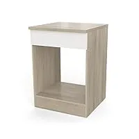 meuble four encastrable avec plan de travail - cuisine complete ‟origan”- coloris chêne clair & blanc mat - 60 x 60 x 85 cm