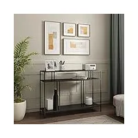 [en.casa] table console style industriel table d'appoint design intemporel pour entrée salon chambre bureau métal 78 x 110 x 30 cm noir