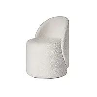 temkin mignon canapé chaise beige blanc rotatif dossier pivotant pouf chambre maquillage ottoman adultes cadeau