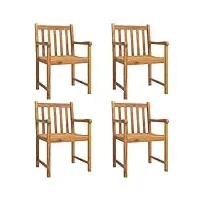 vidaxl chaises de jardin 4 pcs 56x55,5x90 bois massif d'acacia