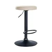 clp tabouret de bar ponte similicuir i chaise réglable en hauteur, couleur:crème, couleur du cadre:noir