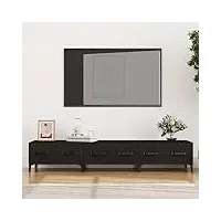 annlera meuble tv noir 150x34,5x30 cm bois d'ingénierie classique banc tv décorer pièce minimaliste armoire tv fonction d'affichage cadres photo meubles de salon facile à nettoyer