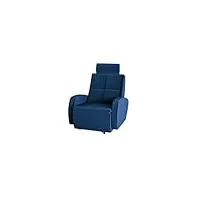 siblo amula fauteuil - fauteuil relax - fauteuil salon - fauteuil lounge - fauteuils et chaises pour salon - fauteuil crapaud - fauteuil de relax - 70x90x95 cm - bleu