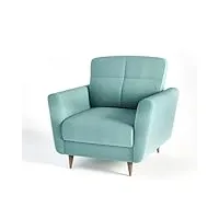 siblo bano fauteuil - fauteuil relax - fauteuil salon - pieds bois - fauteuil lounge - fauteuils et chaises pour salon - fauteuil crapaud - fauteuil de relax - 95x93x90 cm - menthe