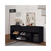 higsose banc à chaussures noir 105x30x45 cm aggloméré meuble bas meuble chaussure banc entree banc rangement meuble entree banc pour entree banc chaussures meuble bois
