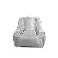 tjlss pouf upportive avec poche gris clair, pouf pliant extérieur inclinable portable housse de siège for adultes uniquement