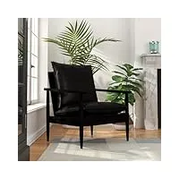 barash fauteuil noir cuir véritable avec bois d'acacia,fauteuil de massage,fauteuil de relaxation,fauteuil inclinable de massage