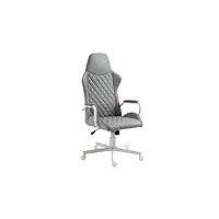 mobilier-deco lisandro - fauteuil de bureau gris en simili cuir