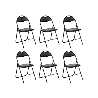 luxnook lot de 6 chaises pliantes, chaises de salle à manger pliantes, chaise pliante confortable, chaise pliante rembourrée et coussinée, chaises pliantes pour cuisine, bureau, extérieur, jardin