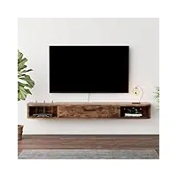 pmnianhua meuble tv suspendu - meuble tv bas - meuble tv - meuble tv - Étagère murale multimédia - grand rangement avec 1 porte et 2 armoires pour salon, chambre à coucher et bureau (140 cm)