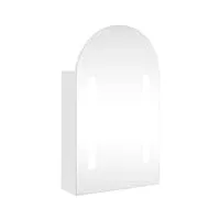 vidaxl armoire de bain à miroir avec led arquée blanc 42x13x70 cm