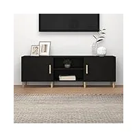 tidyard meuble tv banc tv meuble de salon noir 150x30x50 cm bois d'ingénierie