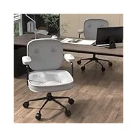 rcynview chaise de bureau, fauteuil ergonomique, siège pivotant, réglable en hauteur, capacité 150 kg, pour bureau, chambre, gris