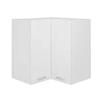 toshilian meuble haut de cuisine, armoire de cuisine murale élément haut armoire d'angle suspendue blanc 57x57x60 cm aggloméré