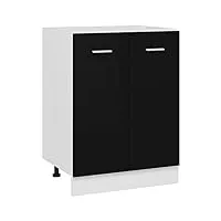 toshilian meuble bas de cuisine, armoire de cuisine armoire de plancher noir 60x46x81,5 cm aggloméré