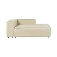 chaise longue divan en lin beige pour canapé salon modulable côté gauche aprica
