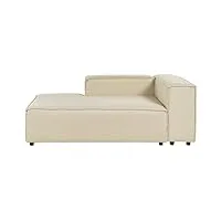 chaise longue divan en lin beige pour canapé salon modulable côté droit aprica