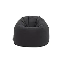 loft 25 pouf poire rond | pouf de jeu d'intérieur pour adultes | siège de canapé léger, doux au toucher | design ergonomique pour le soutien du corps | durable et confortable (charbon)