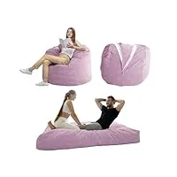 maxyoyo lit de sac de haricots - se transforme d'un fauteuil poire de haricots en lit - pouf poire avec housse douce et rembourrage moelleux inclus pour adulte, invités (violet, reine)