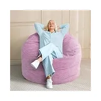 maxyoyo lit de sac de haricots - se transforme d'un fauteuil poire de haricots en lit - pouf poire avec housse douce et rembourrage moelleux inclus pour adulte, invités (violet, plein)