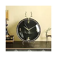 horloge de cheminée, horloge de bureau en cuivre pur pour décoration de table, horloge de cheminée rétro à piles pour salon, cheminée