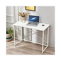 table de bureau bureau pliable informatique pliable petit table d'ordinateur pour bureau maison, 100 x 50 x 75 cm (blanc)