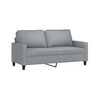 vidaxl canapé à 2 places, sofa de salon avec accoudoirs et oreillers de dossier, meuble de salle de séjour intérieur, moderne, gris clair tissu