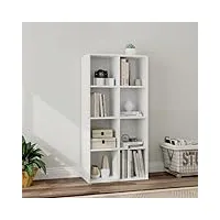 panana Étagère Échelle bibliothèque, meuble de rangement livre fleur Étagères pour salon chambre bureau, blanc (8 compartiments)