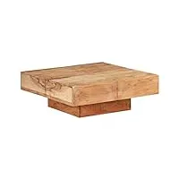 vidaxl table basse table d'appoint table de canapé meuble de salon bout de canapé salle de séjour maison intérieur 80x80x28 cm bois d'acacia massif