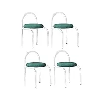 fuyao chaise de salle à manger moderne en acrylique transparent – chaises rembourrées en velours pour salle à manger et chambre à coucher – chaise de bar sans accoudoirs avec pieds transparents –