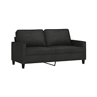 vidaxl canapé à 2 places, sofa de salon avec accoudoirs et oreillers de dossier, meuble de salle de séjour intérieur, moderne, noir tissu