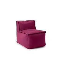 lumaland pouf lounge modulaire - partie centrale - lavables et imperméables - pour l'intérieur et l'extérieur - assise facilement extensible - 54 x 81 x 70 cm - bordeaux