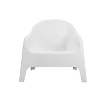 pegane fauteuil de jardin en polypropylène coloris blanc - longueur 76 x profondeur 74 x hauteur 70 cm