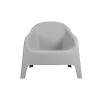 pegane fauteuil de jardin en polypropylène coloris gris - longueur 76 x profondeur 74 x hauteur 70 cm
