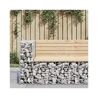 arkem banc de jardin design gabion 92x71x65,5 cm bois massif de pin,banc léger,banc de plage,banc de jardin