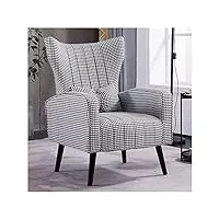 kohara chaise en cuir de style européen, chaise d'appoint en tissu pour salon, chambre à coucher, fauteuil de lecture, convient pour le salon, la chambre, le bureau, le balcon, le café,