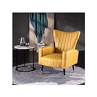 kohara chaise en cuir de style européen, chaise d'appoint en tissu pour salon, chambre à coucher, fauteuil de lecture, convient pour le salon, la chambre, le bureau, le balcon, le café,
